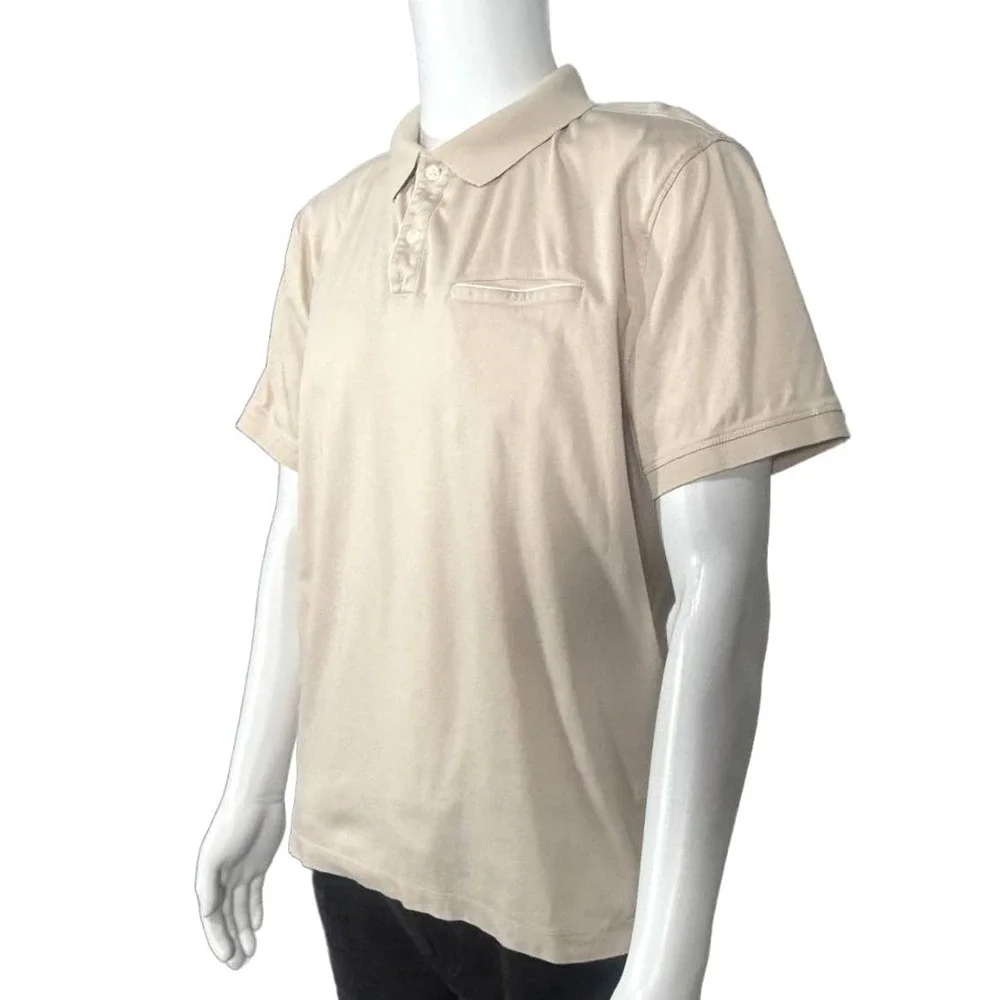 Banana Republic‎ Men's Beige Polo Shirt Short Sleeve Casual Top Size L
